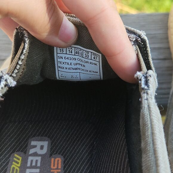 Hard-to-Find Men’s Size 15 Skechers Relaxed Fit Memory Foam Khaki Slip-On Loafer - Picture 7 of 8